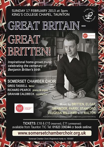 Somerset Chamber Choir - Great Britain - Great Britten! Sun 17 Feb 2013, Taunton