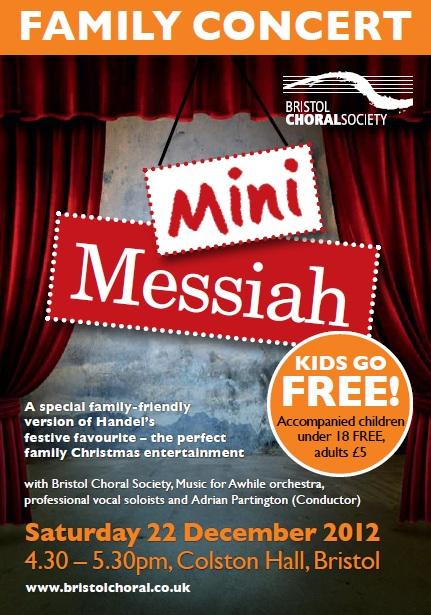 Mini Messiah family concert at Colston Hall - kids go FREE! 22 December 2012