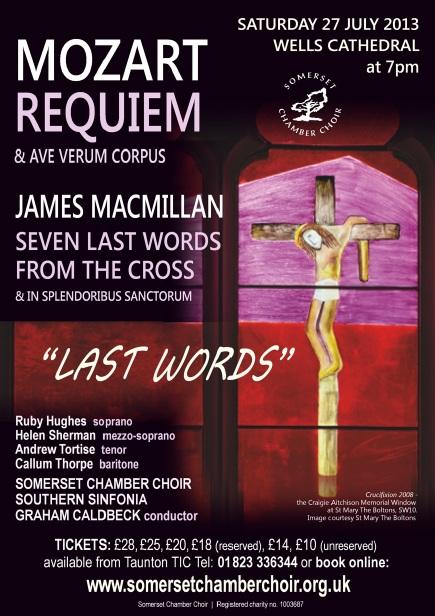 Somerset Chamber Choir concert: Mozart Requiem & James MacMillan at Wells Cathedral