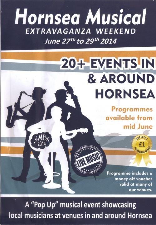 A promotional poster advertising the 2014 Hornsea Musical Extravaganza Weekend