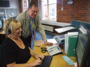 Councillor Martin Candler with Tina Powell, Customer Services