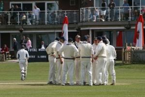 Pictured (above): Cheshire's players celebrate another wicket in a fine win over leaders Berkshire