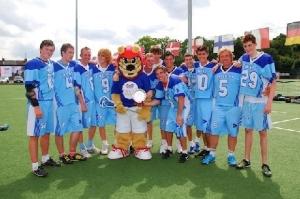 Pictured: Timperley Under-19s celebrate their Community Festival with official 2010 FIL World Championships' mascot Chester