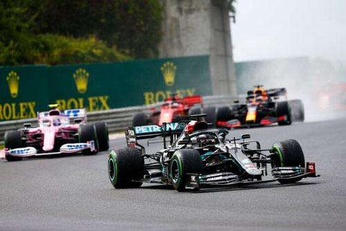 Lewis Hamilton takes victory for the Brackley based Mercedes-AMG Petronas F1 Team at the 2020 Hungarian Grand Prix, with Valtteri Bottas P3.