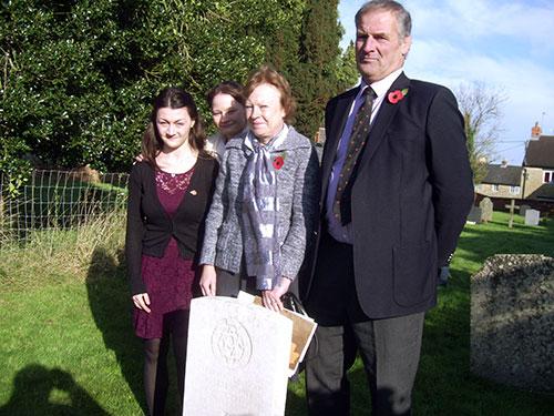 Claire West from the Malsbury family, her two daughters and Frank Osborne a local farmer.