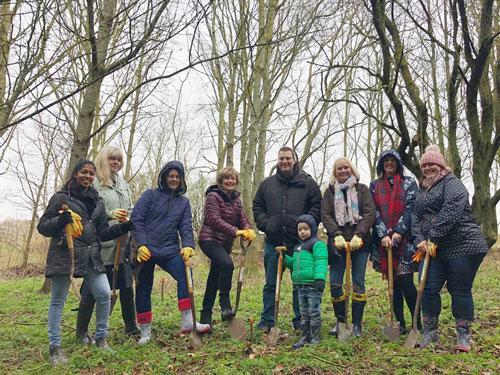 Northamptonshire County Council cabinet member for children's services, Cllr Fiona Baker, along with staff from the adoption and fostering team, adopters and foster carers took part in the tree planting.
