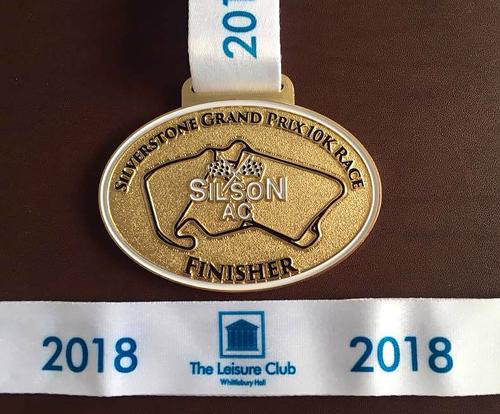 2018 Finisher’s Medal for the Silverstone Grand Prix 10k sponsored by Whittlebury Hall!