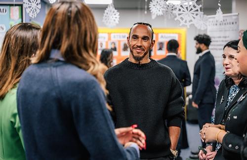 Seven-time World Champion Lewis Hamilton visited the Mulberry School for Girls in Tower Hamlets, London on Tuesday (5 December 2023) to see first-hand how the Mulberry Schools Trust and Mercedes-Benz Grand Prix's Accelerate 25 partnership is helping to empower students from under-represented backgrounds towards careers in STEM. 