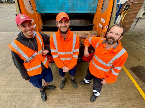 Quick thinking bin crew, left to right, Leighton Cousins, Sean Clayton and Ian O'Driscoll based at the Tove Depot in Towcester.