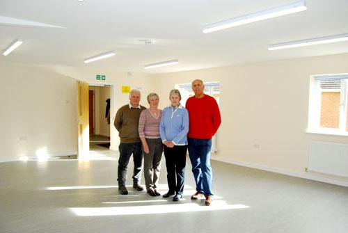 Ken Nicoll, Linda Nicoll, Brenda Mawby andn Frank Martin at Greens Norton Community Centre