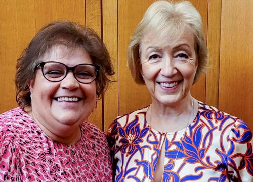 Professor Eunice Lumsden presented at the launch of the Manifesto for Babies in Westminster this week (Tuesday 18 March 2024). Professor Lumsden is pictured with the Rt Hon Andrea Leadsom, Parliamentary Under Secretary of State( Minister for Public Health, Start for Life and Primary Care).