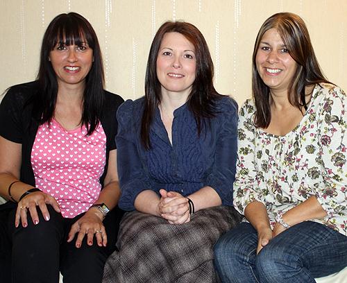 Carer Donna Sinclair, CASW Worker Linda Harris and Donna's sister Mia Crook, also a carer