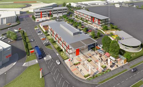 A possible 'vision' for six acres of prime development land now available at Silverstone Park.