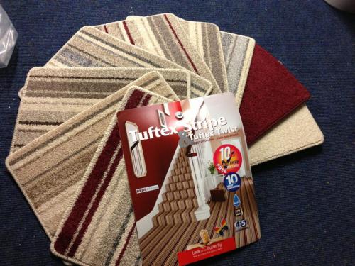 Steve Cane Carpets - Stripey Samples - Carpet Fitters Rugby