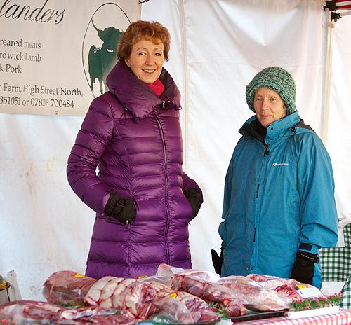 Local MP Andrea Leadsom at one of her drop in surgeries at Brackley Farmers Market