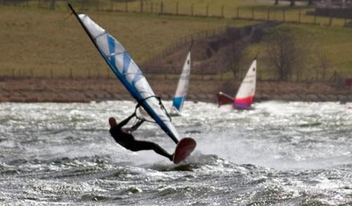 Windsurfing at Pitsford Reservoir