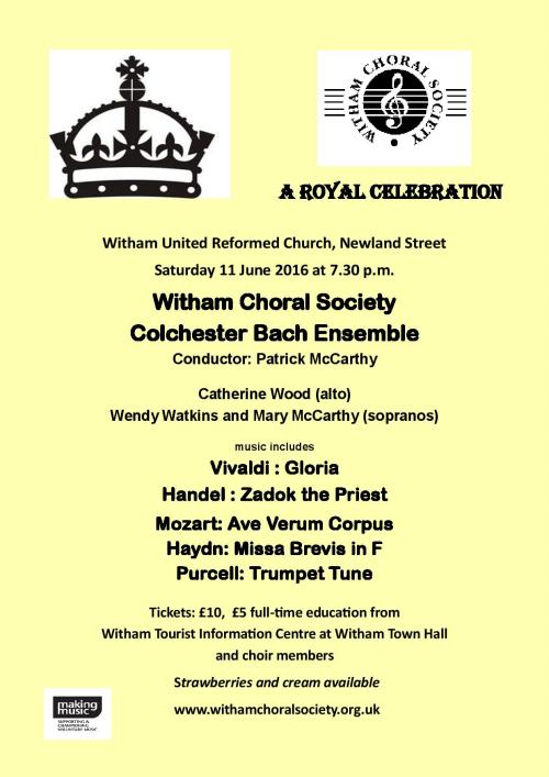 Witham Choral Society - A Royal Celebration
