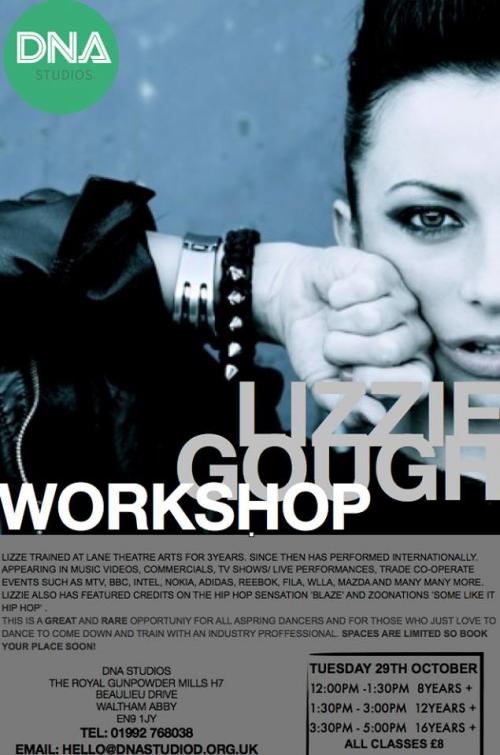 Lizzie Gough DNA Studios Dance Workshop flyer