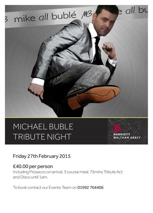 Michael Bublé Tribute Night at Waltham Abbey Marriott