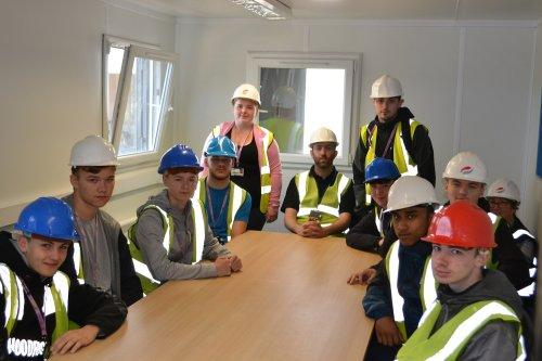 Wirral Met plumbing and electrical students toured the Hythe at Wirral Waters.