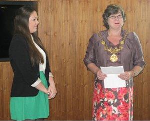 Rebecca Jones receives her Young Good Citizen award