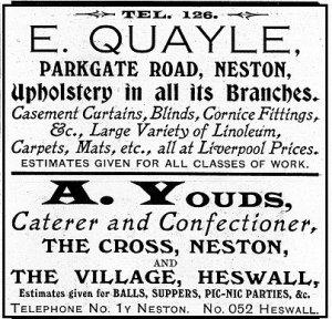 Local businesses advertising in the paper 100 years ago