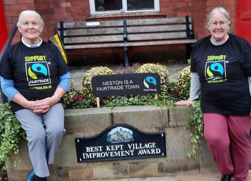 Neston Town Councillors Janet Griffiths and Brenda Marple.