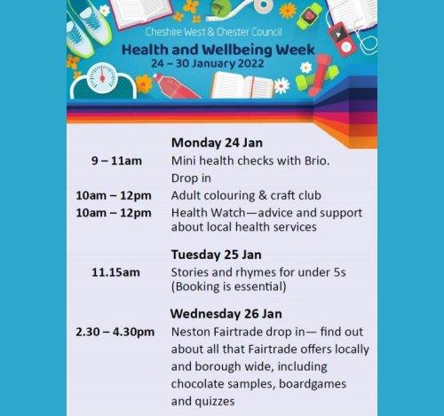 Health and Wellbeing Week at Neston Library.