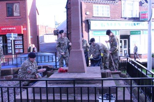 Neston Army Cadets worked hard on cleaning the War Memorial