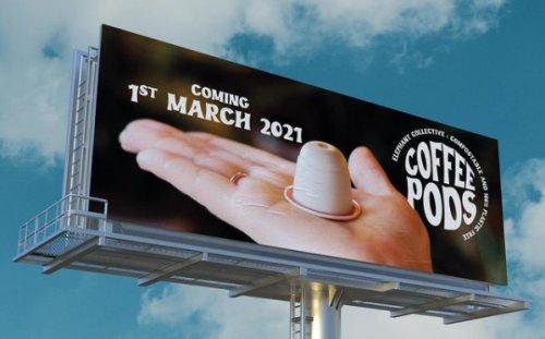 Elephant coffee pods billboard
