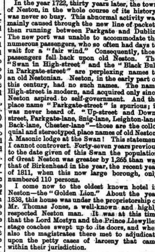 Neston newspaper clippings from days gone by
