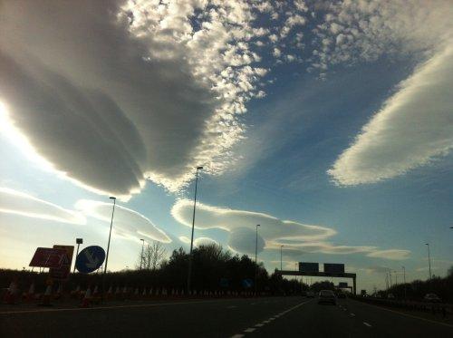 Lenticular clouds - photo by Rhian Bowen