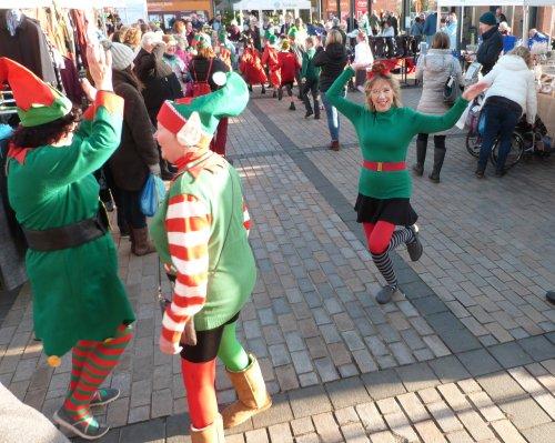 Elves Everywhere! Flash Mob at Neston Marke