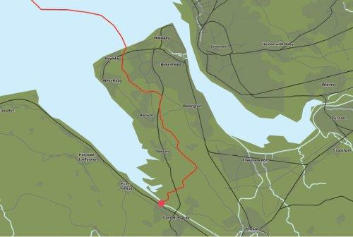 HVDC route through Wirral