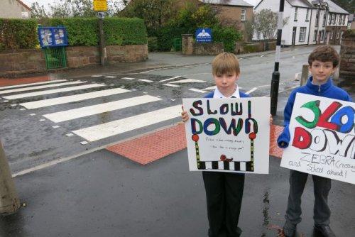 Campaigning for safer crossings outside Neston Primary