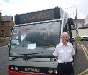 Driver Fred Hall and the new Neston Connect bus