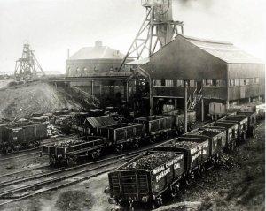 Coal wagons at the Neston Mine