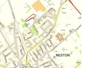 Proposed location of Gypsy & Traveller site at Clayhill, Neston